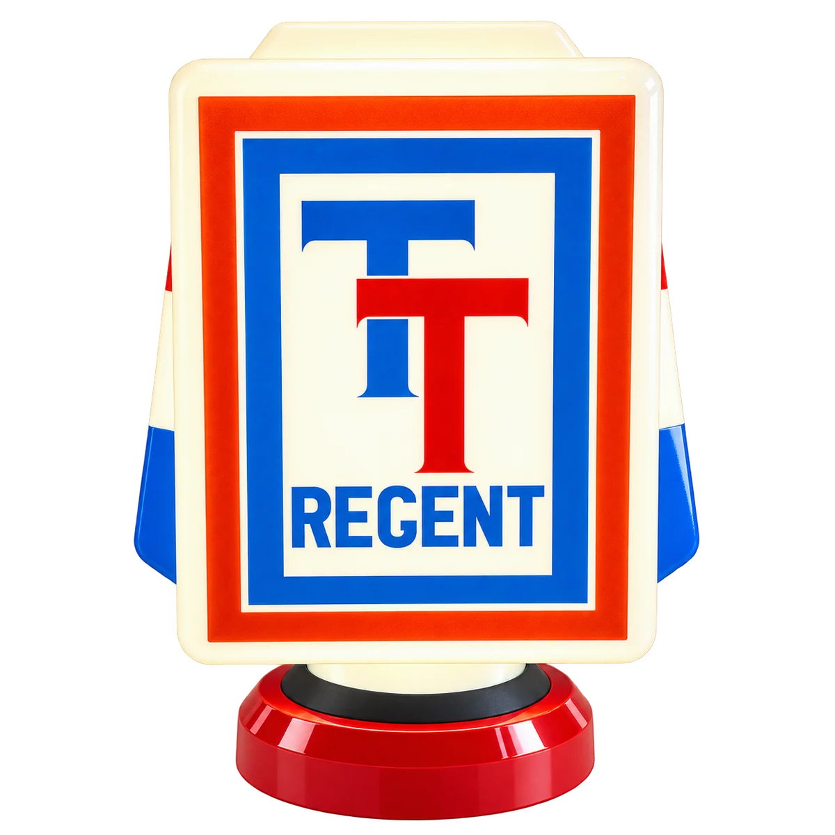 Regent petrol pump globe on red base